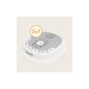 Lampa de veghe, Lionelo, BabyNap, 2 in 1, Wireless, Cu sunete si melodii de leagan, Cu 11 culori si 3 niveluri de luminozitate, Cu functie LoveBeat, Alb BYNLOC-BABYNAP