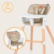 Scaun de masa, Lionelo, Koen, Din fag, 2 in 1, Transformabil, Sustine 30 kg, 6 luni+, Conform cu standardul european de securitate EN14988, Bej BYNLO-KOEN_BEIGE_SAND