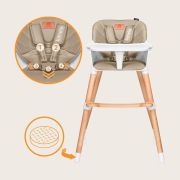 Scaun de masa, Lionelo, Koen, Din fag, 2 in 1, Transformabil, Sustine 30 kg, 6 luni+, Conform cu standardul european de securitate EN14988, Bej BYNLO-KOEN_BEIGE_SAND