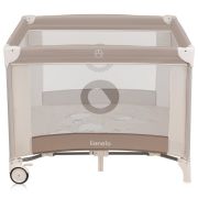 Tarc de joaca copii, Lionelo, Bonnie, Pana la 15 kg, 100 x 100 cm, Pliere compacta, Include geanta de transport, Din plasa, Cu intrare laterala cu fermoar, Cu roti, Cu salteluta din spuma, Conform cu EN12227, Bej BYNLO-BONNIE_BEIGE_SAND