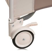 Tarc de joaca copii, Lionelo, Bonnie, Pana la 15 kg, 100 x 100 cm, Pliere compacta, Include geanta de transport, Din plasa, Cu intrare laterala cu fermoar, Cu roti, Cu salteluta din spuma, Conform cu EN12227, Bej BYNLO-BONNIE_BEIGE_SAND