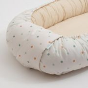 Cosulet bebelus, New Baby, Pentru dormit, Baby Nest 88 x 50 cm, Din bumbac si fibra alergenica, La Natura Punti BYN51617