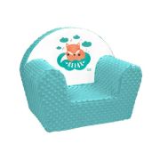 Fotoliu din burete, New Baby, Pentru copii, Din tesatura minky, 9 luni - 5 ani, Cu Husa detasabila, Fox Mint BYN37887