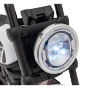 Motocicleta electrica chopper faster ahl008, roti si scaun din plastic, 78x30x55 cm, putere 20w - alb edeedipa.ahl008.bia
