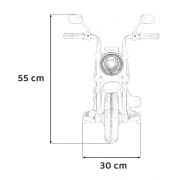 Motocicleta electrica chopper faster ahl008, roti si scaun din plastic, 78x30x55 cm, putere 20w - alb edeedipa.ahl008.bia