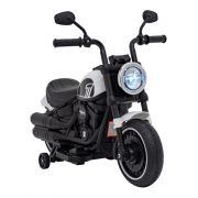 Motocicleta electrica chopper faster ahl008, roti si scaun din plastic, 78x30x55 cm, putere 20w - alb edeedipa.ahl008.bia