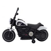 Motocicleta electrica chopper faster ahl008, roti si scaun din plastic, 78x30x55 cm, putere 20w - alb edeedipa.ahl008.bia