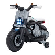 Motocicleta electrica future qls-805, roti din plastic + 2 roti ajutatoare, 88x46x56 cm, putere 25w - alb edeedipa.qls-805.bia