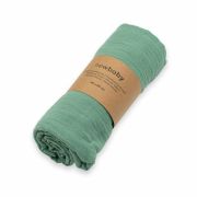 Paturica moale bebe, New Baby, Cu multiple intrebuintari, 60x60 cm, Din muselina, 100% bumbac organic, Green BYN53546