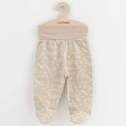 Set 3 piese, New Baby, Classic II, Include 3 perechi de pantalonasi cu botosei, Marime 68, Din bumbac 100%, Beige BYN54282