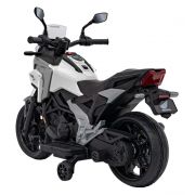 Motocicleta electrica honda nc750x, roti si scaun din plastic, 103x41x74 cm, putere 70w - alb edeedipa.tr2306.bia