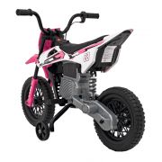 Motocicleta electrica pantone 361c, roti eva + 2 roti ajutatoare, scaun tapitat, 108x59x72 cm, putere 60w - roz edeedipa.jt5006.roz