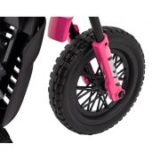 Motocicleta electrica pantone 361c, roti eva + 2 roti ajutatoare, scaun tapitat, 108x59x72 cm, putere 60w - roz edeedipa.jt5006.roz