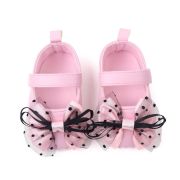 Pantofiori roz cu fundita neagra din tulle amby2281-1-sa5