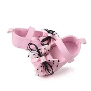 Pantofiori roz cu fundita neagra din tulle amby2281-1-sa5