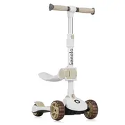 Trotineta, Lionelo, Franky, Multifunctionala, Pliabila, Pana la 50 kg, Bicicleta cu 3 roti si trotineta de echilibru, Ghidon reglabil, Sezut detasabil, Roti cu LED, Conform cu EN71, EN62115, 12 luni+, Bej BYNLO-FRANKY_BEIGE