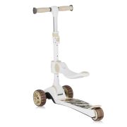 Trotineta, Lionelo, Franky, Multifunctionala, Pliabila, Pana la 50 kg, Bicicleta cu 3 roti si trotineta de echilibru, Ghidon reglabil, Sezut detasabil, Roti cu LED, Conform cu EN71, EN62115, 12 luni+, Bej BYNLO-FRANKY_BEIGE