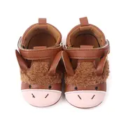 Pantofi maro cu design de animalut pentru fetite csbh2231-va3