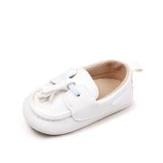 Pantofiori albi tip mocasini cu ciucurasi chbbw3238-3-va1