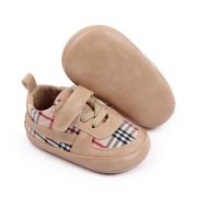 Pantofiori crem in carouri pentru baietei - lala chd2772-3-va2