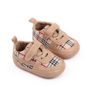 Pantofiori crem in carouri pentru baietei - lala chd2772-3-va2