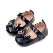 Pantofiori cu fundita cu strasuri, negri, din lac csbb3029-1-va1