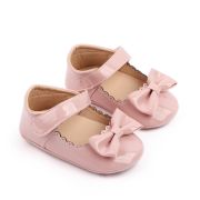 Pantofiori roz din lac cu margini dantelate mbd2787-2-p22