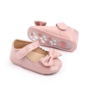 Pantofiori roz din lac cu margini dantelate mbd2787-2-p22