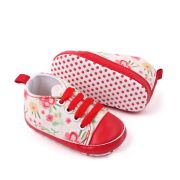 Tenisi albi cu floricele corai chby2278-2-va2