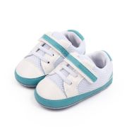 Adidasi sport pentru bebelusi albi cu insertii turcoaz chd2800-1-va4