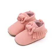 Pantofiori bebelusi, roz cu franjuri csbhx3053-3-va5