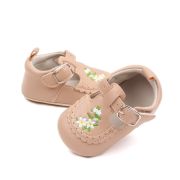 Pantofiori crem cu broderii florale - bella csbz3036-2-va4