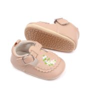 Pantofiori crem cu broderii florale - bella csbz3036-2-va4