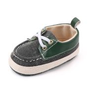 Pantofiori din blugi gri petrol cu insertii verzi chd2408-1-va4