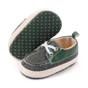 Pantofiori din blugi gri petrol cu insertii verzi chd2408-1-va4