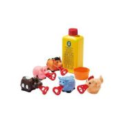 Set baloane de sapun Bubbelix 5 figurine vesele Mini Pustefix Bubble Toys STPX55739 BBJSTPX55739_Animale ferma