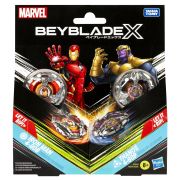 BEYBLADE X MARVEL SET DUO IRON MAN 4-80B SI THANOS 4-60P VIVG0278_G0287