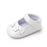 Pantofiori albi cu trei floricele aplicate chxc-22-10-va5