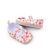 Pantofiori bebelusi cu model floral portocaliu si fundita chbhf4036-1-va7