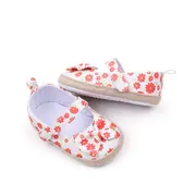 Pantofiori bebelusi cu model floral portocaliu si fundita chbhf4036-1-va7