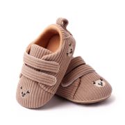 Pantofiori maro pentru bebelusi din material tip reiat csbl2343-2-va6