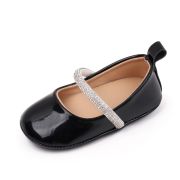 Pantofiori negri lacuiti cu bareta cu strasuri csbbw3179-1-va7