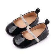 Pantofiori negri lacuiti cu bareta cu strasuri csbbw3179-1-va7