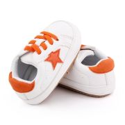 Adidasi albi cu steluta portocalie chd2641-1-va8