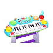 INSTRUMENT MUZICAL PIANINA ELECTRONICA MALPLAY CU SCAUN SI MICROFON 45 CM INALTIME ALBASTRU VIVBB335B