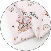 Lenjerie patut cu 3 piese, MimiNu, Cu cearceaf 120x60 cm, Pilota, Pernuta, Din bumbac certificat Oeko Tex Standard 100, Design, Little Ballerina Pink BYN6426972026338