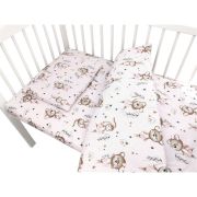 Lenjerie patut cu 3 piese, MimiNu, Cu cearceaf 120x60 cm, Pilota, Pernuta, Din bumbac certificat Oeko Tex Standard 100, Design, Little Ballerina Pink BYN6426972026338