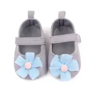 Pantofiori gri decorati cu floare bleu csys-g19-2-va8