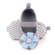 Pantofiori gri decorati cu floare bleu csys-g19-2-va8