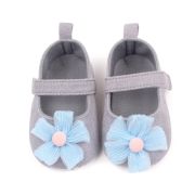Pantofiori gri decorati cu floare bleu csys-g19-2-va8